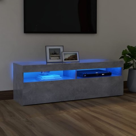 Szafka pod TV z oświetleniem LED, szarość betonu, 120x35x40 cm
