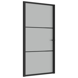 Drzwi wewnętrzne, 102,5x201,5 cm, czarne, szkło i aluminium