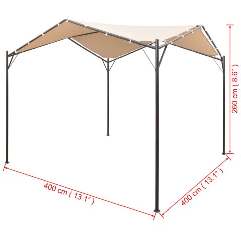 Altana/namiot ogrodowy, 4x4 m, stal, beżowy