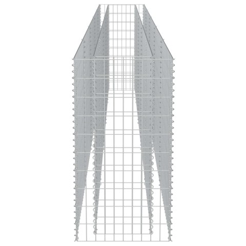 Podwyższona donica gabionowa, galwanizowana stal, 450x50x100 cm