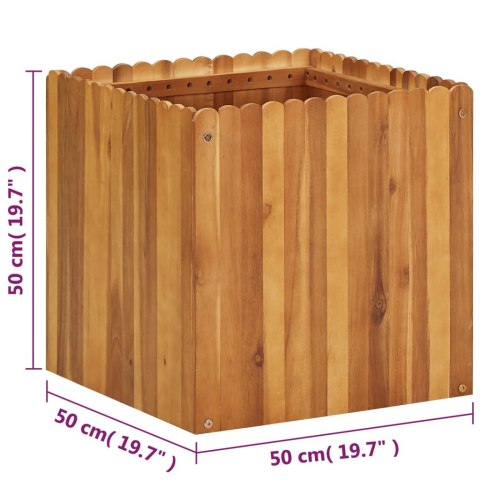 Podwyższona donica ogrodowa, 50x50x50 cm, lite drewno akacjowe