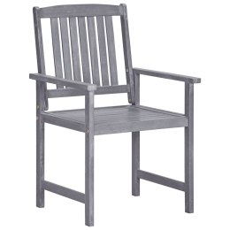 Krzesła ogrodowe, 4 szt., lite drewno akacjowe, szare