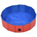 Składany basen dla psa, czerwony, 80 x 20 cm, PVC