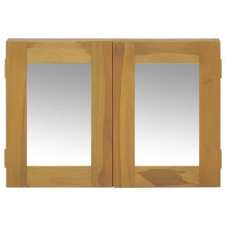 Szafka z lustrem, 60x10x40 cm, lite drewno tekowe