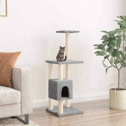 Drapak dla kota ze słupkami sizalowymi, jasnoszary, 104 cm