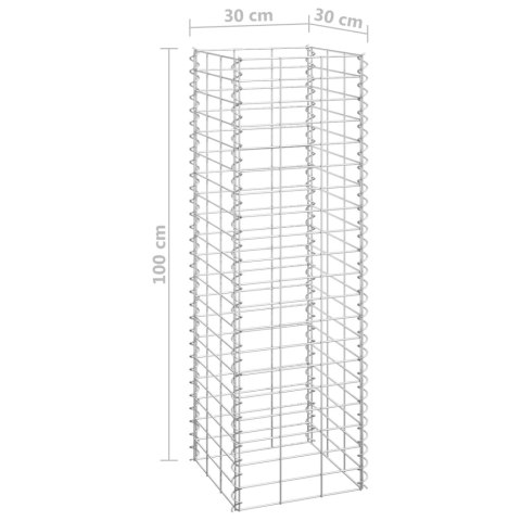 Wysokie donice gabionowe, 4 szt., 30x30x50/100/150/200 cm