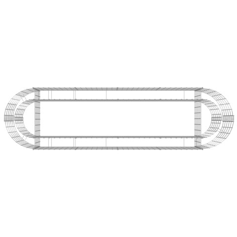 Podwyższona donica gabionowa, galwanizowane żelazo 190x50x50 cm