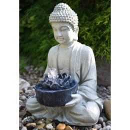 HEISSNER Figurka do oczka wodnego Buddha, szara, 37x31x50 cm