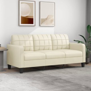 3-osobowa sofa, kremowa, 180 cm, sztuczna skóra