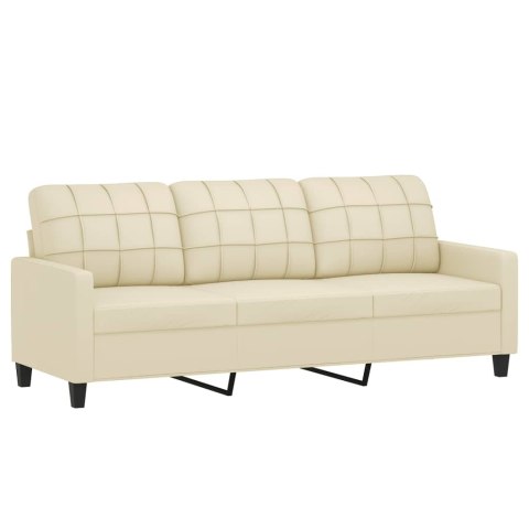 3-osobowa sofa, kremowa, 180 cm, sztuczna skóra