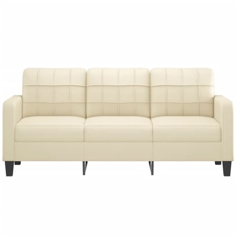 3-osobowa sofa, kremowa, 180 cm, sztuczna skóra