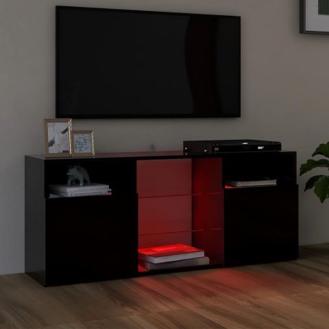 Szafka TV z oświetleniem LED, czarna, 120x30x50 cm