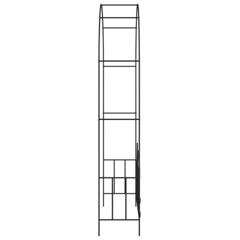 Pergola ogrodowa z furtką, czarna, 138x40x238 cm, żelazna