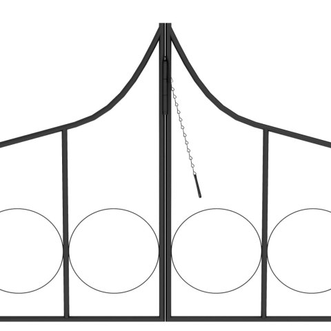 Pergola ogrodowa z furtką, czarna, 138x40x238 cm, żelazna