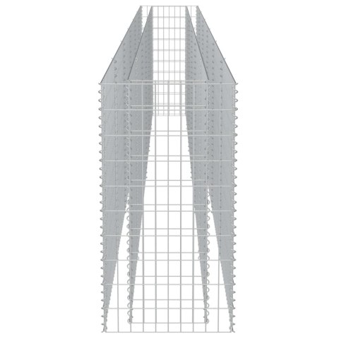 Podwyższona donica gabionowa, galwanizowana stal, 540x50x100 cm