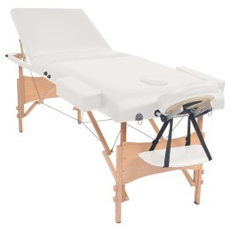 Składany stół do masażu o grubości 10 cm, 3-strefowy, biały