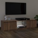 Szafka pod TV z LED, brązowy dąb, 120x30x35,5 cm