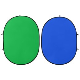 Owalne tło studyjne 2-w-1, zielono-niebieskie, 200x150 cm