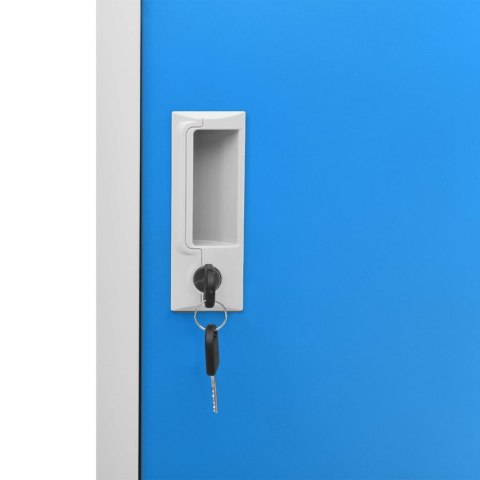 Szafka zamykana na klucz, szaro-niebieska, 90x45x92,5 cm, stal