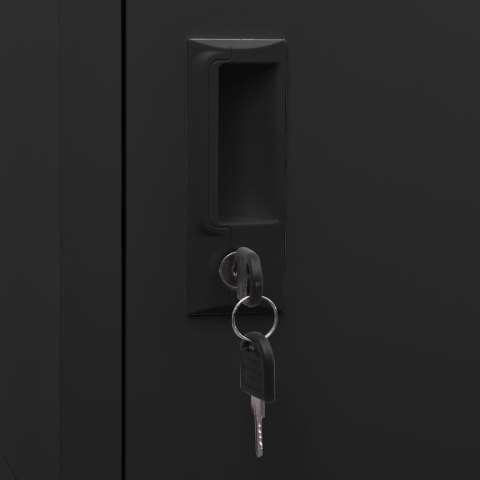 Szafka zamykana na klucz, czarna, 38x45x180 cm, stalowa