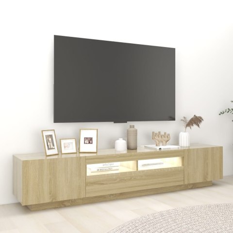 Szafka TV z oświetleniem LED, dąb sonoma, 200x35x40 cm