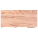 Blat do łazienki, jasnobrązowy, 100x50x2 cm, lite drewno