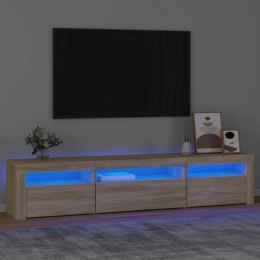 Szafka pod TV z oświetleniem LED, dąb sonoma, 195x35x40 cm