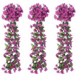Sztuczne girlandy kwiatowe, 3 szt., jasny fiolet, 85 cm