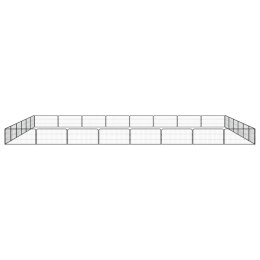 Kojec dla psa, 28 panele, czarny, 100x50 cm, stal