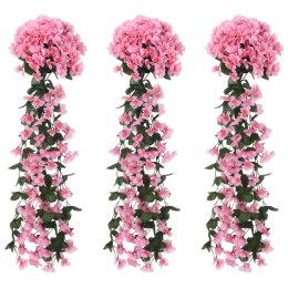 Sztuczne girlandy kwiatowe, 3 szt., różowe, 85 cm