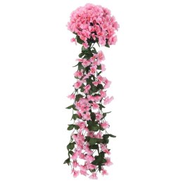 Sztuczne girlandy kwiatowe, 3 szt., różowe, 85 cm