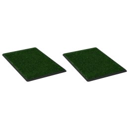 Toalety dla zwierząt z tacą i sztuczną trawą, 2 szt, 76x51x3 cm