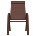 Sztaplowane krzesła ogrodowe, 2 szt., brąz, tworzywo textilene