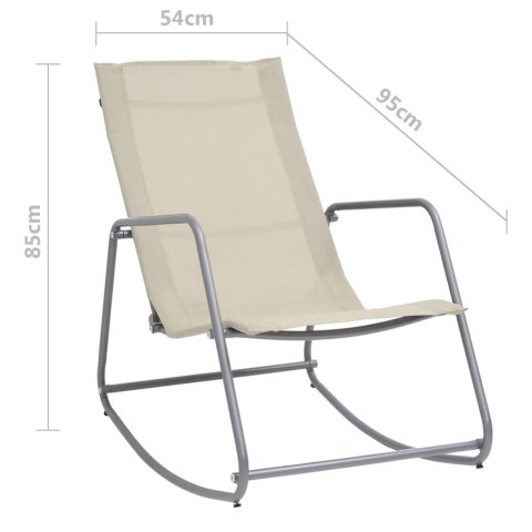 Ogrodowe krzesło bujane, kremowe, 95x54x85 cm, textilene