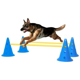 Zestaw przeszkód treningowych dla psa, niebiesko-żółty