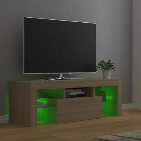 Szafka pod TV z oświetleniem LED, dąb sonoma, 120x35x40 cm