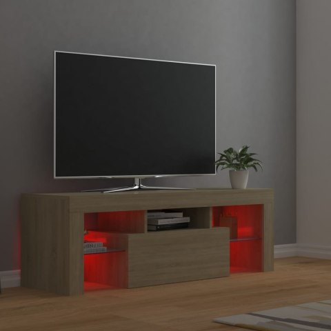 Szafka pod TV z oświetleniem LED, dąb sonoma, 120x35x40 cm