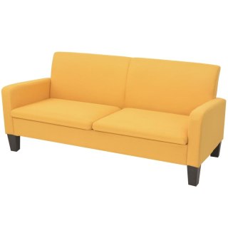 Sofa 3-osobowa, żółta, 180 x 65 x 76 cm