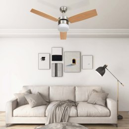 Wentylator sufitowy z lampą i pilotem, 108 cm, jasnobrązowy