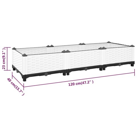 Donica do podwyższonej rabaty, 120x40x23 cm, polipropylen