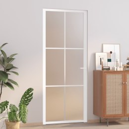 Drzwi wewnętrzne, 83x201,5 cm, białe, matowe szkło i aluminium