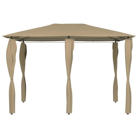 Altana z pokryciem słupków 3x4x2,6 m, taupe, 160 g/m²