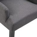 Krzesło jadalniane z podłokietnikami, szare, materiałowe