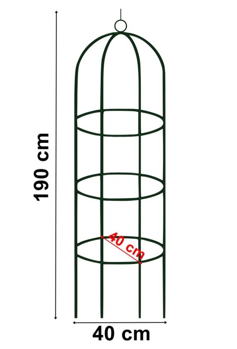 Pergola metalowa kolumna ciemnozielona 190 cm