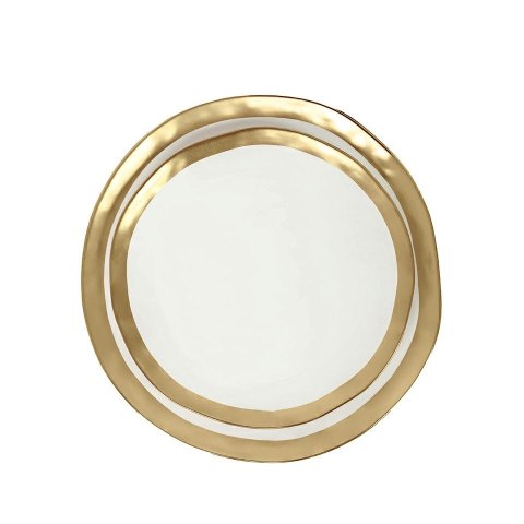 KARE talerz BELL 26 cm biało-złoty