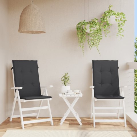  Poduszki na krzesła ogrodowe, 2 szt., czarne, 120x50x3 cm