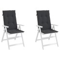  Poduszki na krzesła ogrodowe, 2 szt., czarne, 120x50x3 cm