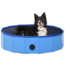 Składany basen dla psa, niebieski, 80 x 20 cm, PVC