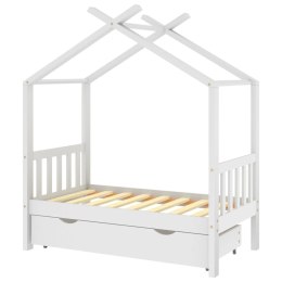  Rama łóżka dziecięcego z szufladą, biała, sosnowa, 70x140 cm