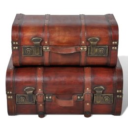  Drewniane kufry vintage, brązowe, 2 szt.